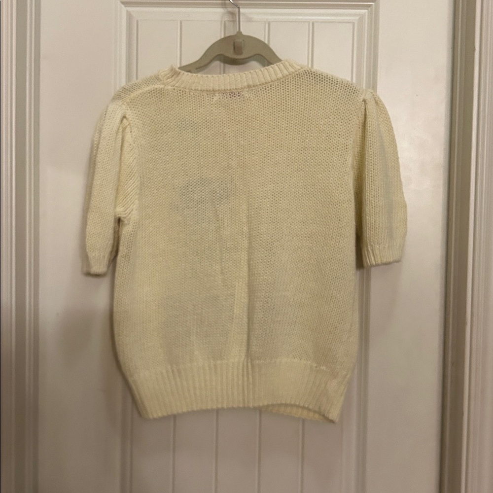 Vintage Lindsey Blake Floral Knit Sweater with Bow Design - Picture 4 of 5